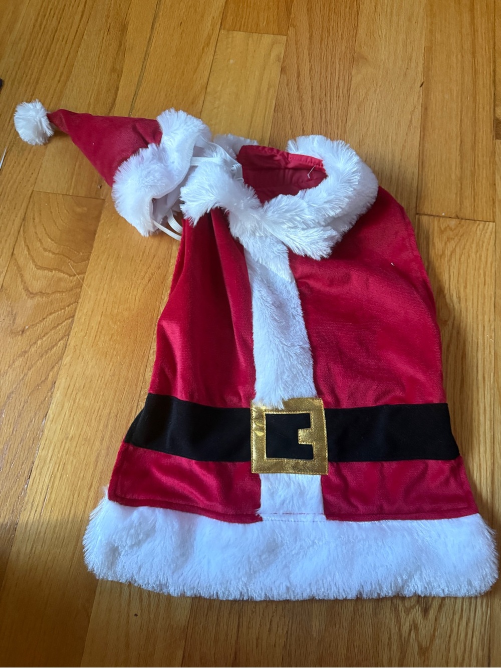 LG Red and White Pet Santa Dress with Hat